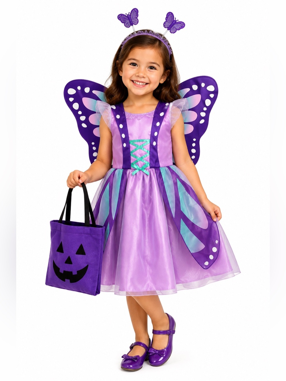 Koala Kids Girls 4T/5T Purple Butterfly Fairy Halloween Costume Wings